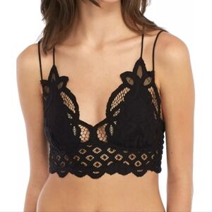 Free People Adella Bralette In Black Size XS